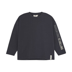 En-fant T-shirt oversize manches longue "Adventure is calling" - Ebony (3ans/8ans)