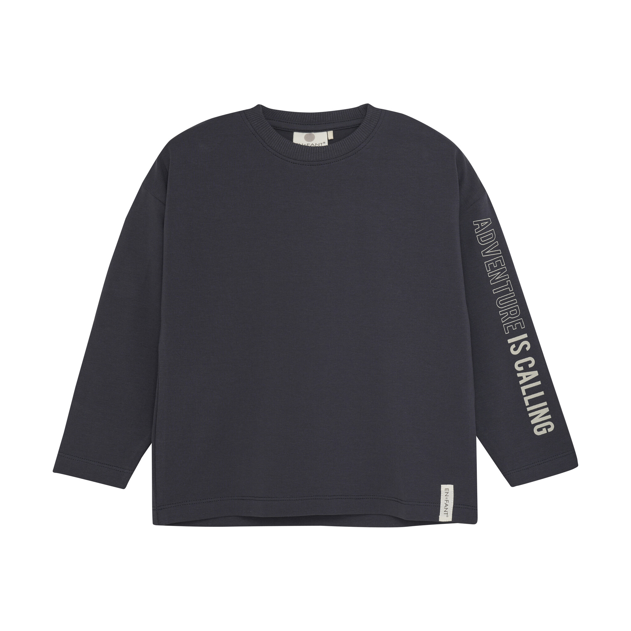 En-fant T-shirt oversize manches longue "Adventure is calling" - Ebony (3ans/8ans)