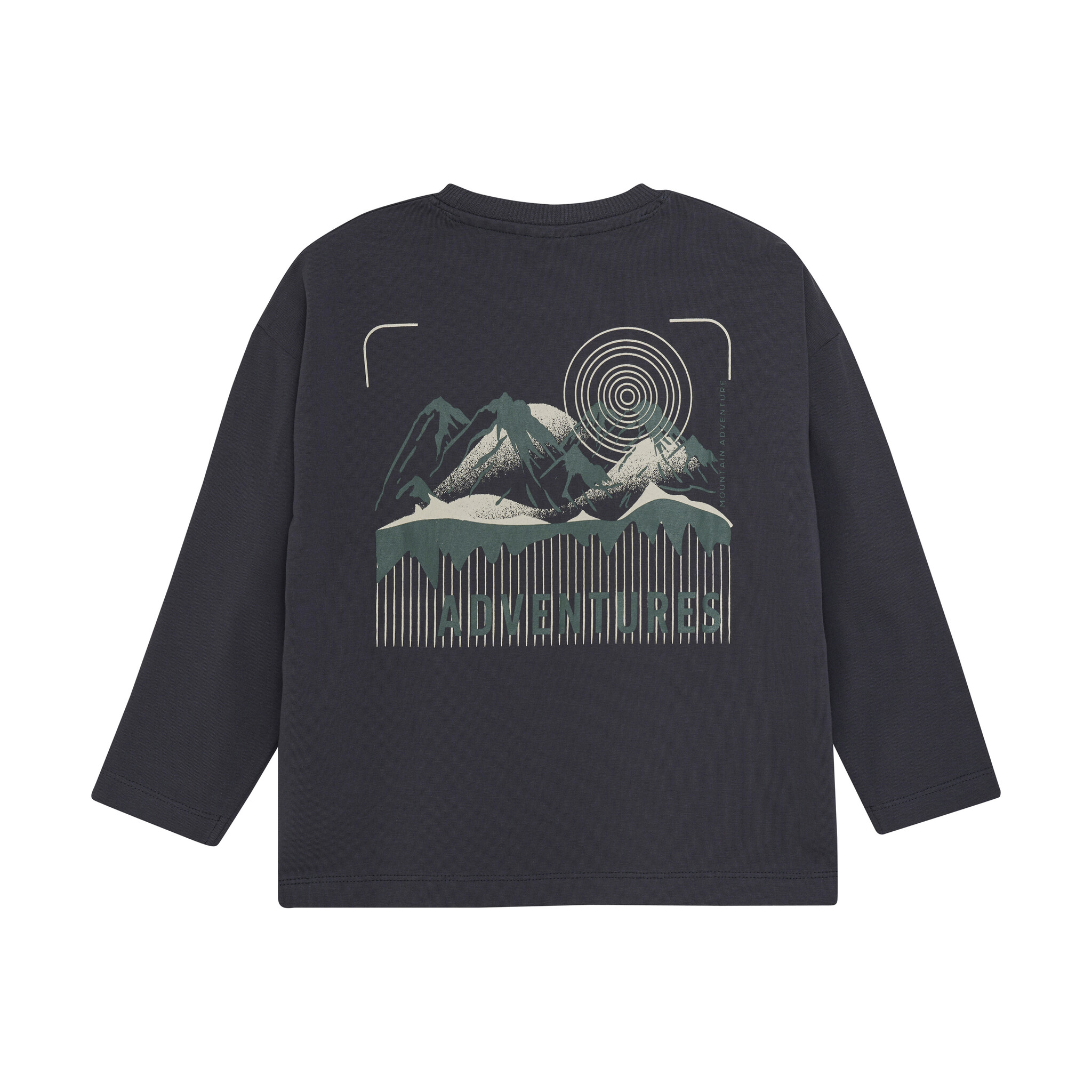 En-fant T-shirt oversize manches longue "Adventure is calling" - Ebony (3ans/8ans)