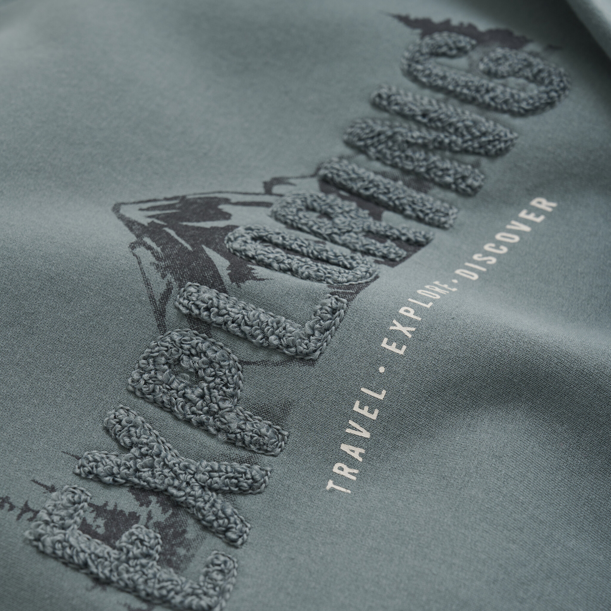 En-fant Sweatshirt "Exploring" - Balsam green (3ans/8ans)