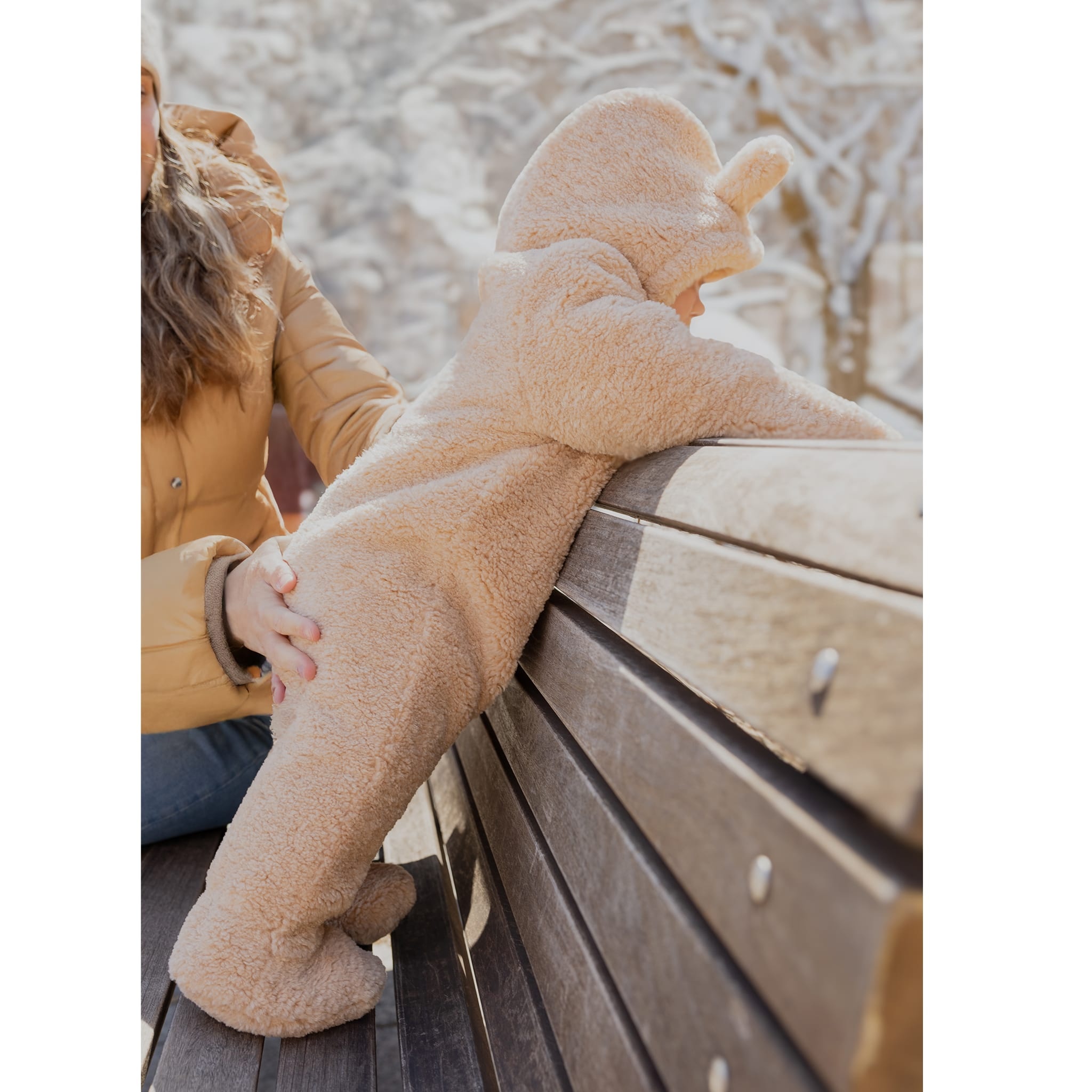 Petit Lem Combinaison d'ours en peluche sable