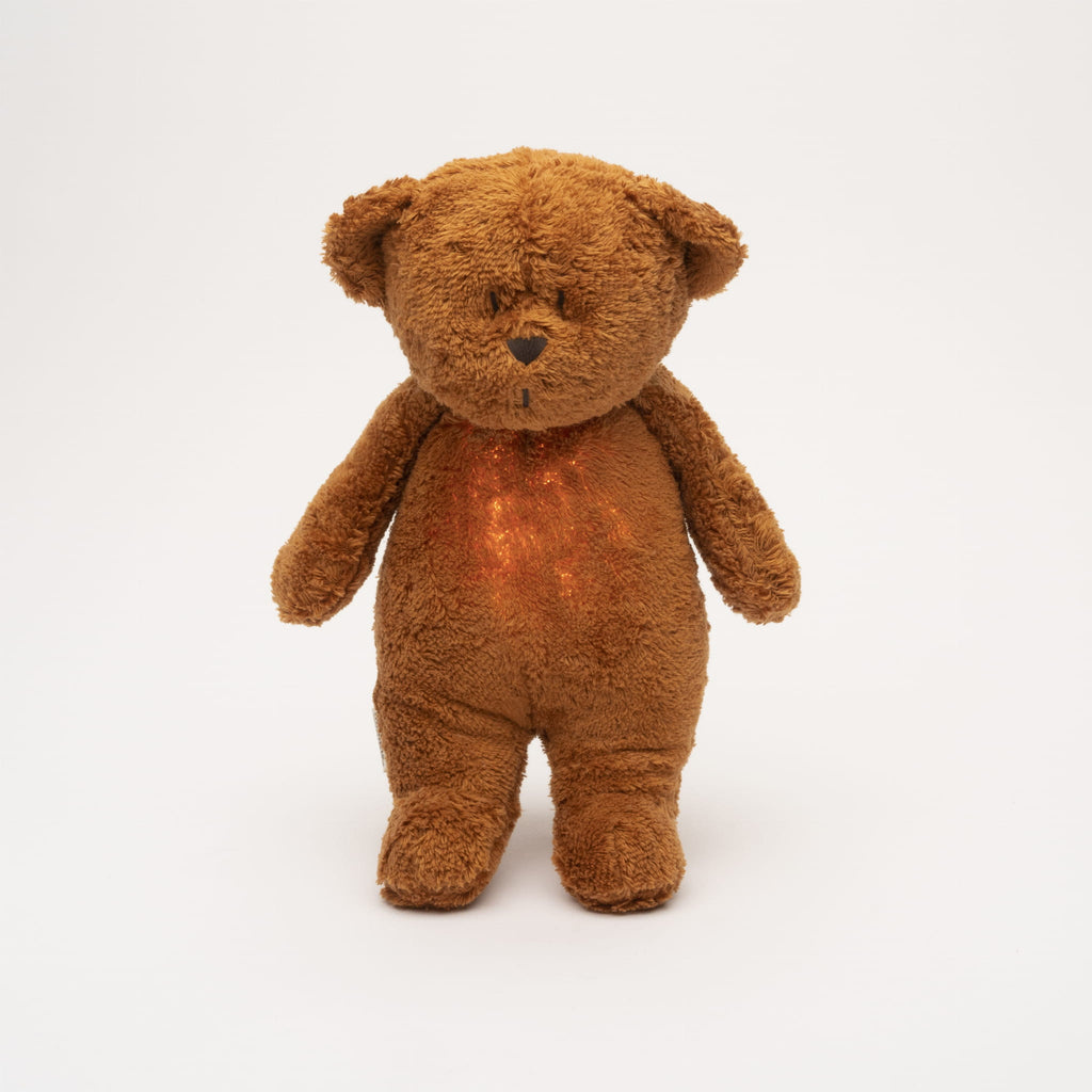 Moonie Peluche sonore et veilleuse 2.0 - Ourson Caramel