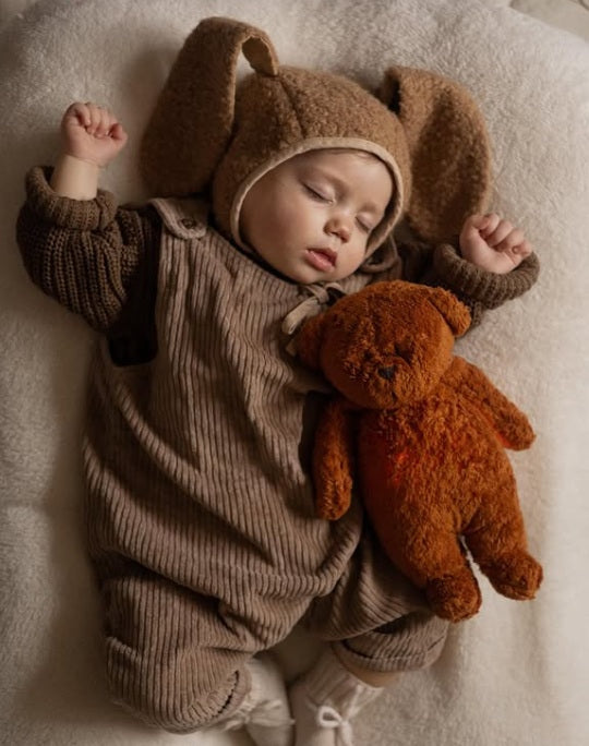 Moonie Peluche sonore et veilleuse 2.0 - Ourson Caramel