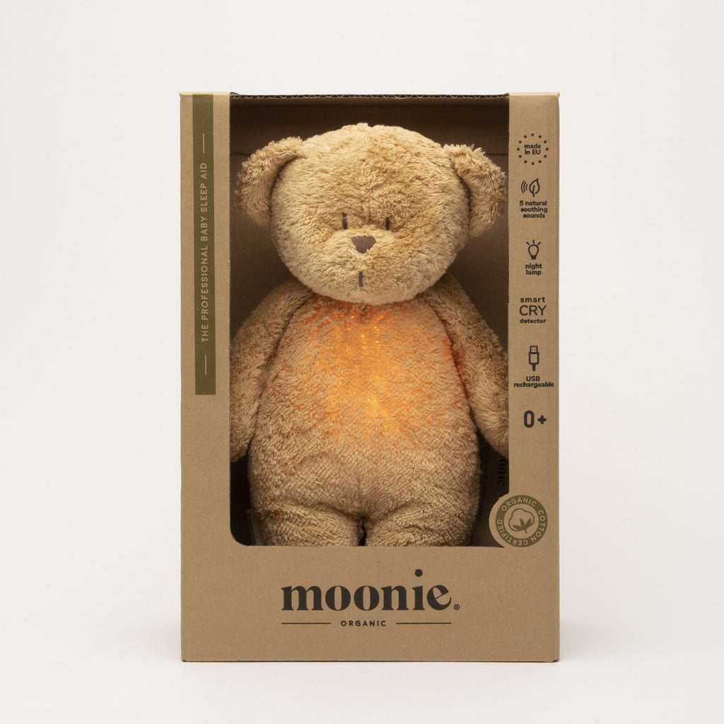 Moonie Peluche sonore et veilleuse 2.0 - Ourson Cappuccino