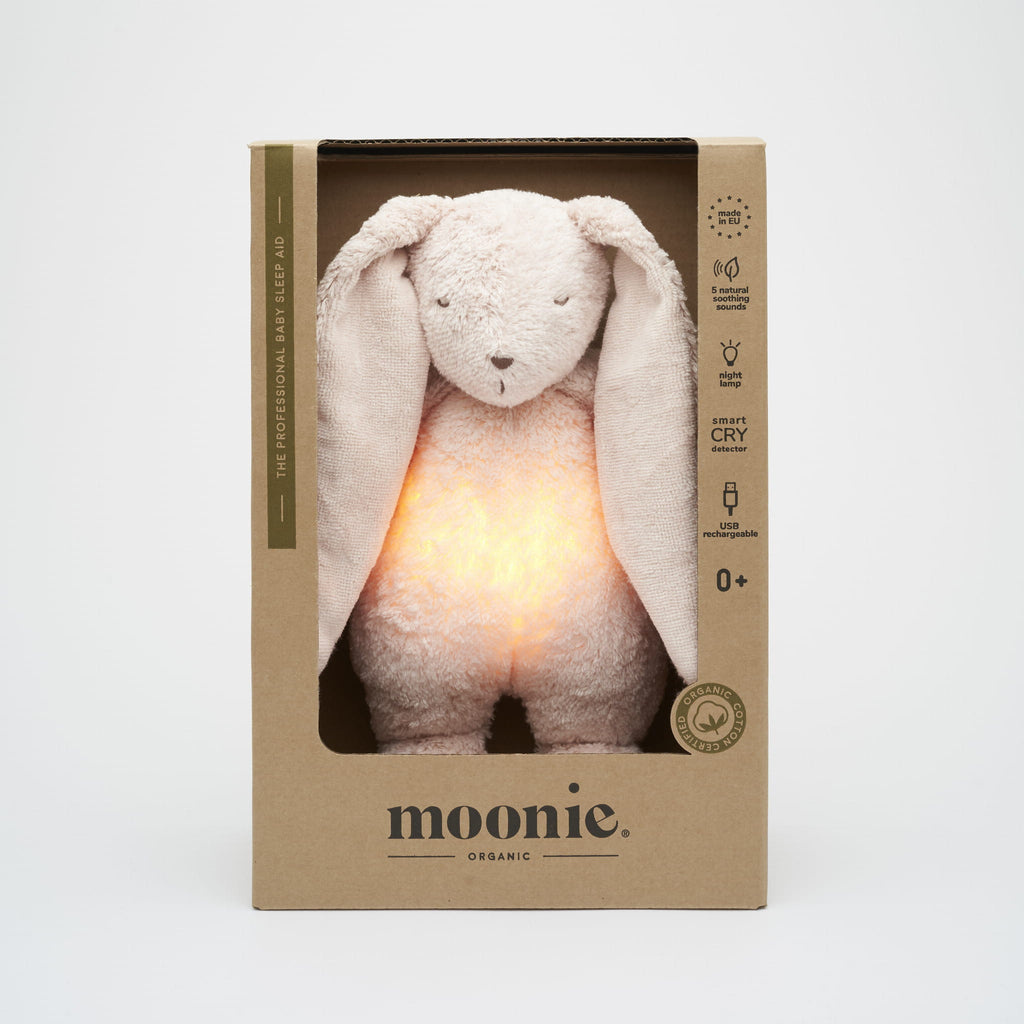 Moonie Peluche sonore et veilleuse 2.0 - Lapin Rose
