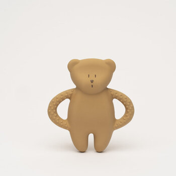Moonie Bear Natural Rubber Teether - Cappuccino