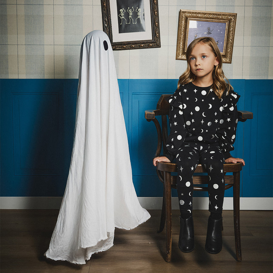 Miles the label Pull noir célestes phosphorescents et à impression métallisée