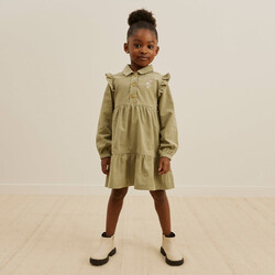 Miles the label Robe en velours sauge