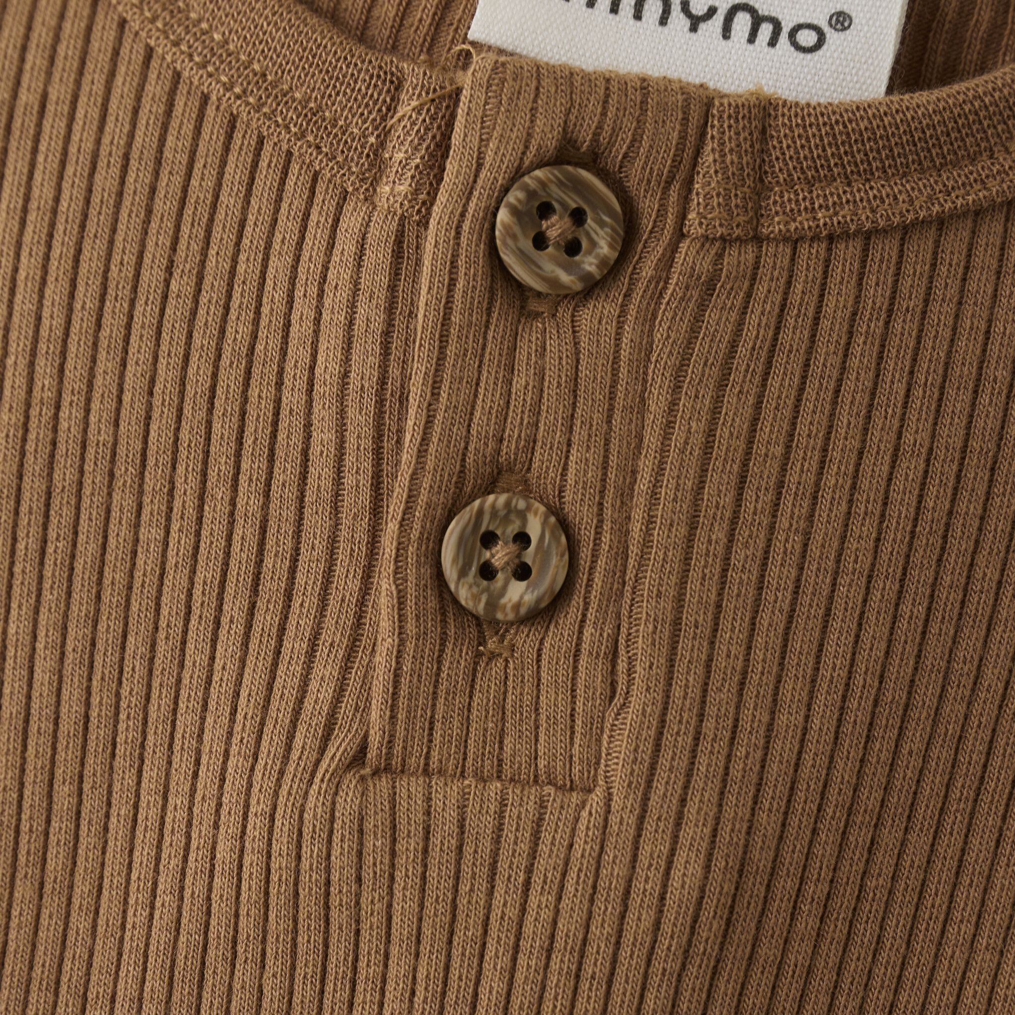 minymo Cache-couche côtelé manches longues - Brown sugar
