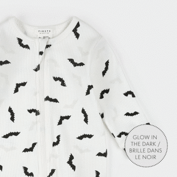 Petit Lem Dormeuse blanc cassé à imprimé de chauve-souris phosphorescent (3m/24m)