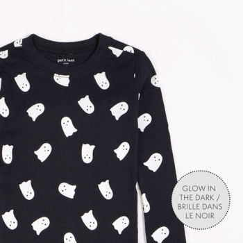 Petit Lem Ensemble pyjama noir à imprimés de fantômes phosphorescent (2y/7Y)