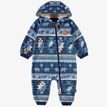 Souris Mini Blue fleece one-piece with patterns (0-3m/2-3y)