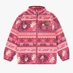 Souris Mini Veste rose en polar avec motifs (3y-6y)