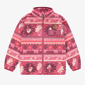 Souris Mini Pink patterned fleece jacket (3y-6y)