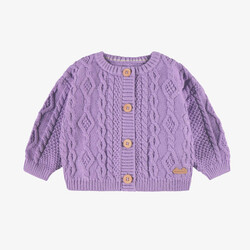 Souris Mini Purple knit cardigan (0-3m/12-18m)
