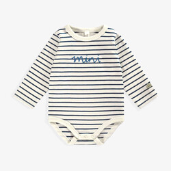 Souris Mini Cache-couche à rayures bleues (0-3m/12-18m)