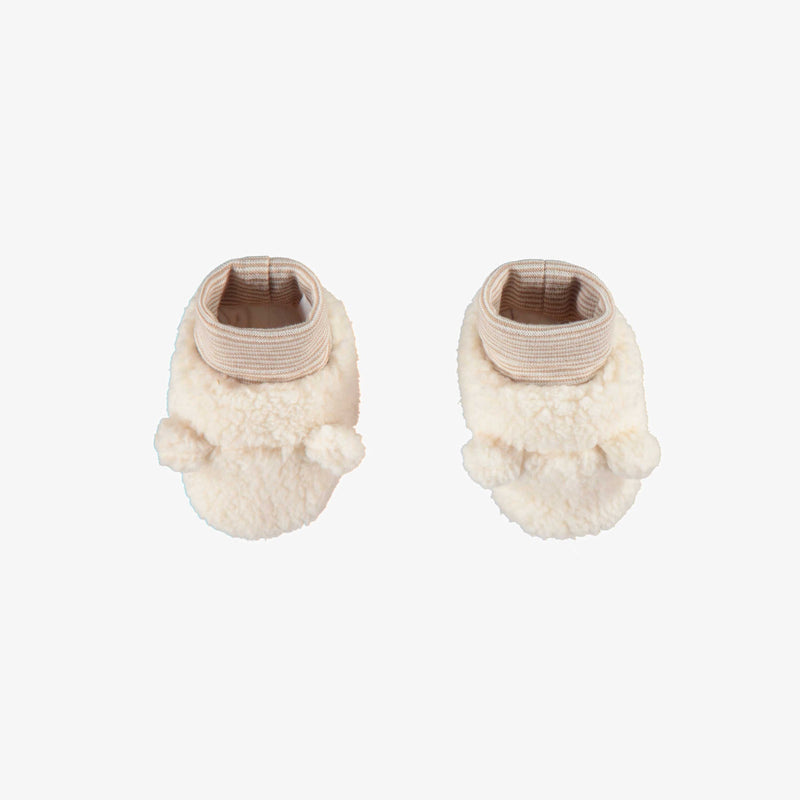 Souris Mini Pantoufles crème en sherpa