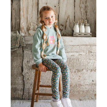 Deux Par Deux Legging avec fleurs - Vert