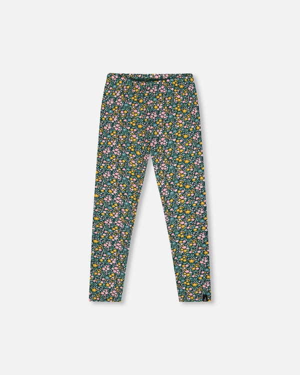 Deux Par Deux Legging avec fleurs - Vert