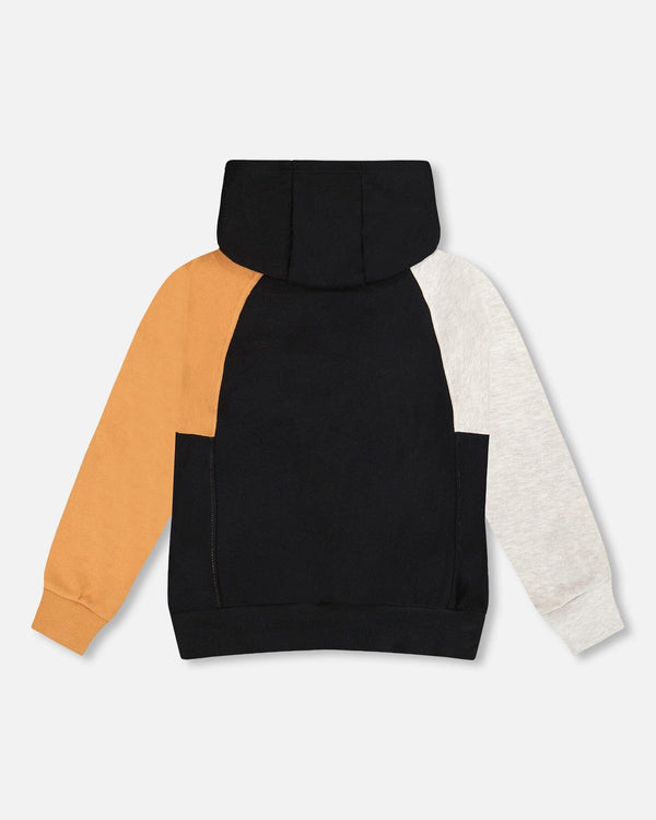 Deux Par Deux Sweat-shirt à capuche avec poche zippée - Noir