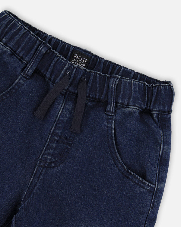 Deux Par Deux Pantalon de jogging en molleton français - Denim bleu foncé