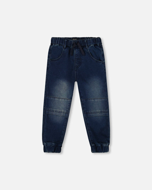Deux Par Deux Pantalon de jogging en molleton français - Denim bleu foncé