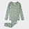 Petit Lem Daisy Print on Sage Green Ribbed PJ Set (2y/6x)