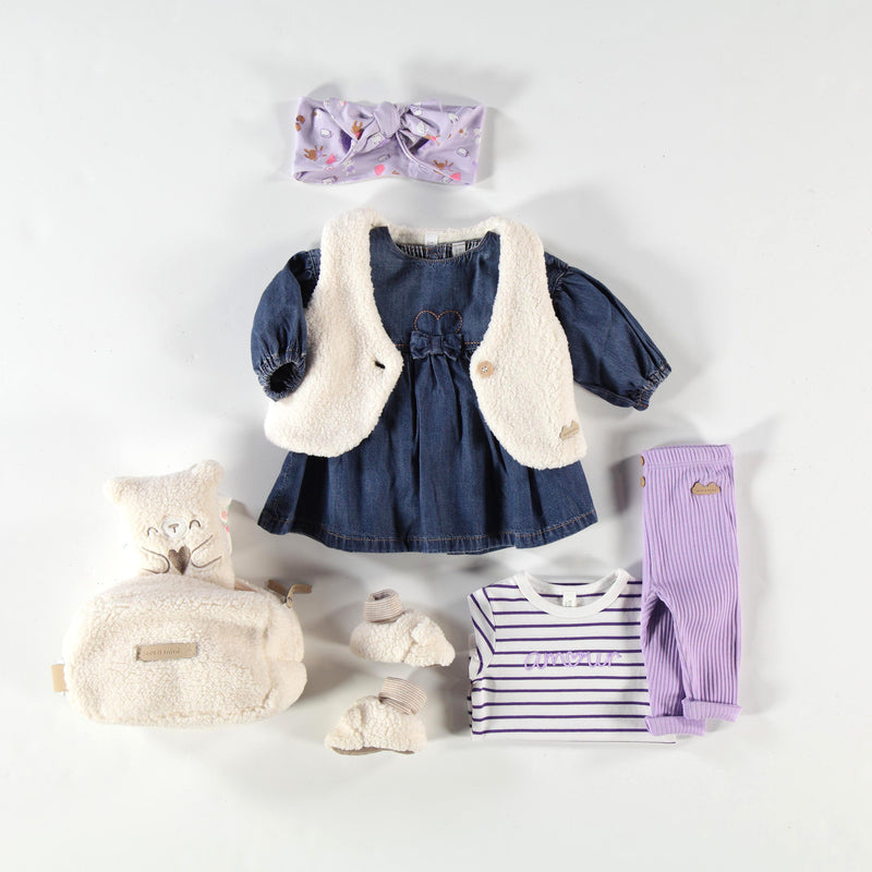 Souris Mini Blue denim dress (0-3m/12-8m)