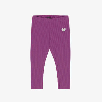 Souris Mini Purple rib-knit legging (6-9m/2-3y)