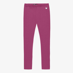 Souris Mini Legging mauve en tricot côtelé