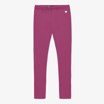 Souris Mini Legging mauve en tricot côtelé