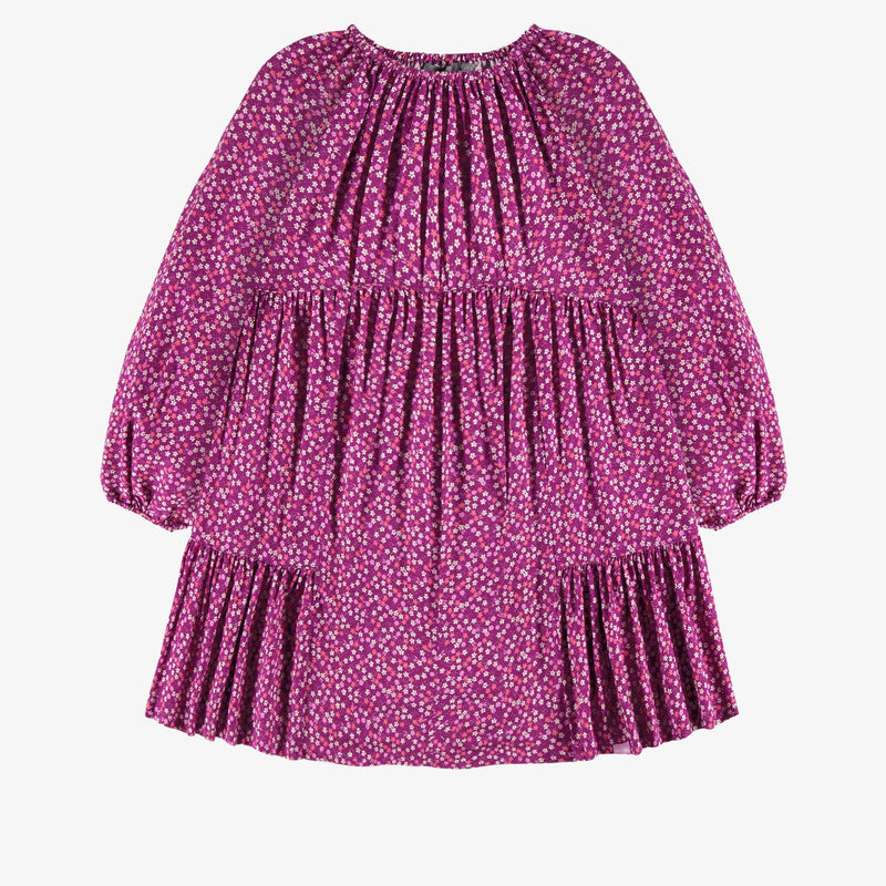 Souris Mini Robe mauve à motif floral (3y/6y)