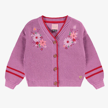 Souris Mini Cardigan mauve en tricot (3y/6y)