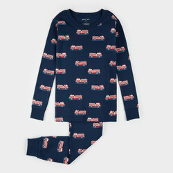 Petit Lem Ensemble pyjamas bleu marine à imprimé camion de pompiers (2y/7y)