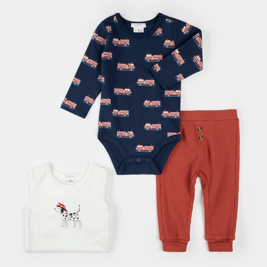 Petit Lem Ensemble cache-couche à imprimé camion de pompiers (3mcx)