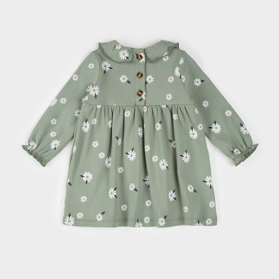 Petit Lem Ensemble de robe sauge à imprimé de marguerites