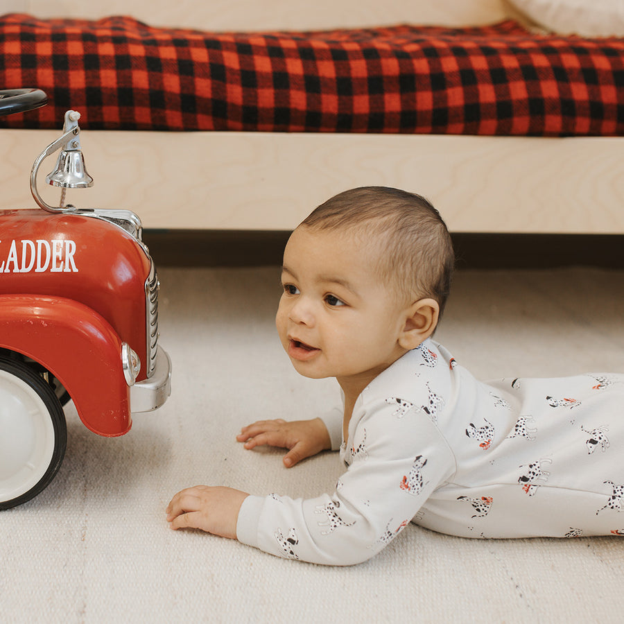 Petit Lem Dormeuse gris clair à imprimé de pompier dalmatien