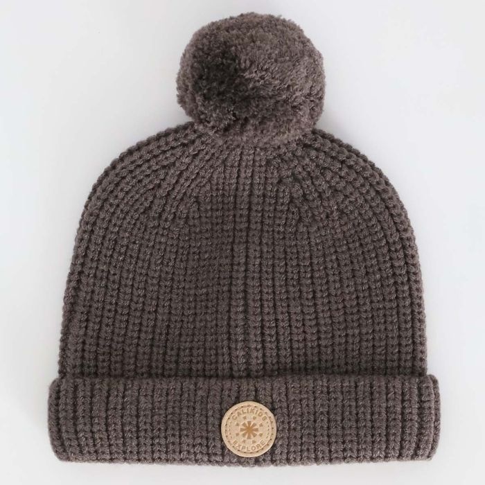 Calikids Tuque bébé pompon - Morel