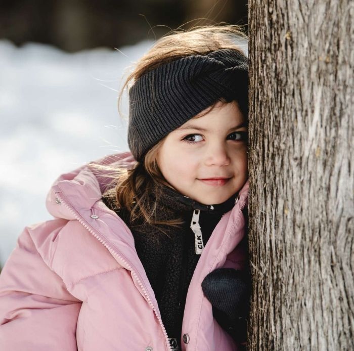 Calikids Bandeau en tricot torsadé - Black ink