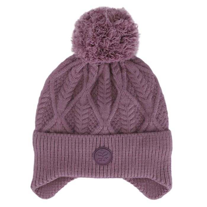 Calikids Tuque coup-vent en tricot pompon - Dusty orchid
