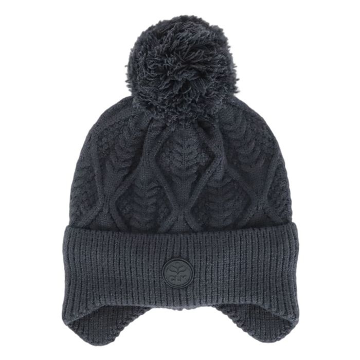 Calikids Tuque coup-vent en tricot pompon - Black ink