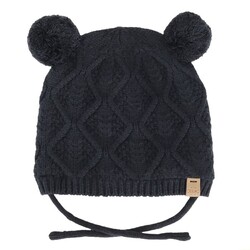 Calikids Tuque soft touch double pompon cordon - Black ink