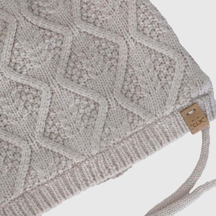 Calikids Tuque soft touch double pompon cordon - Moon beam