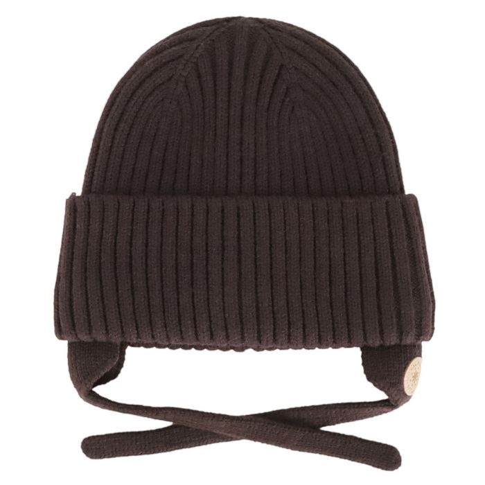 Calikids Tuque en tricot soft touch cordes - Coffee