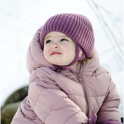 Calikids Tuque en tricot soft touch cordes - Orchid