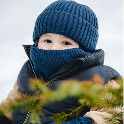 Calikids Tuque en tricot soft touch cordes - Blue