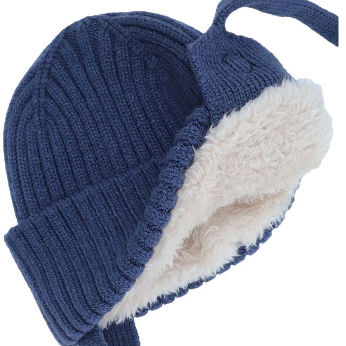 Calikids Tuque en tricot soft touch cordes - Blue