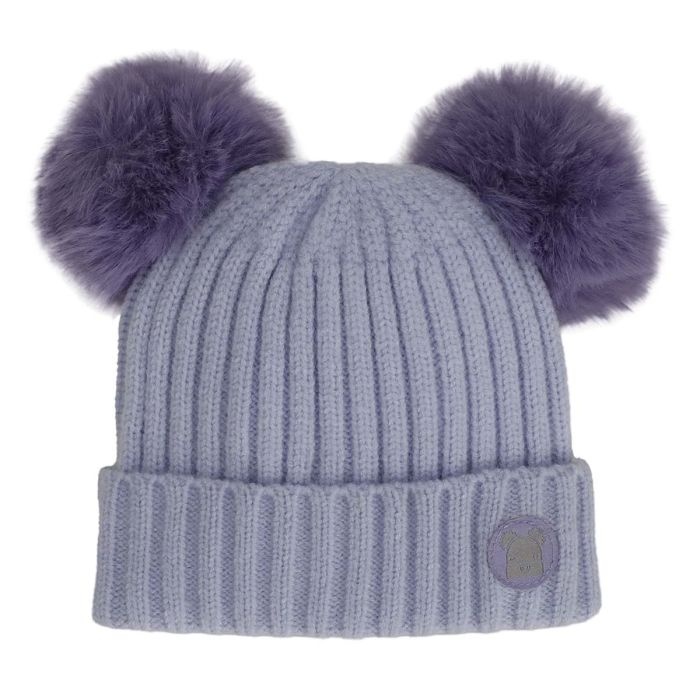 Calikids Tuque double pompon nouveau-née - Lavender