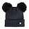 Calikids Tuque double pompon nouveau-née - Black