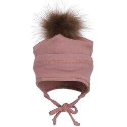 Calikids Tuque mi-saison pompon amovible - Dust rose